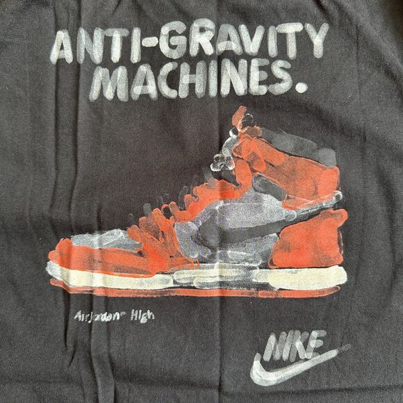 Nike Air Jordan 1 Anti Gravity Machines Graphic T-Shirt Men's XXL Black Sneakers - Picture 6 of 8